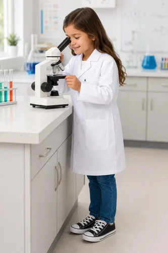 Vista 7 de Abrigo de laboratorio blanco para niños de DR Uniforms