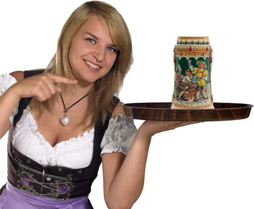 Vista 6 de Essence of Europe Gifts 0.6 litros OktoberfestHaus Beer Stein German Saying Das Leben Ist Ein Wurfelspiel Wir Wurfeln All Tage