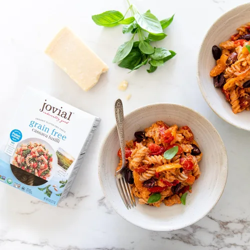 Vista 5 de Jovial Fusilli de yuca sin granos Pasta de yuca Pasta paleo Sin granos Certificado sin gluten Pasta 100% orgánica Certificado orgánico