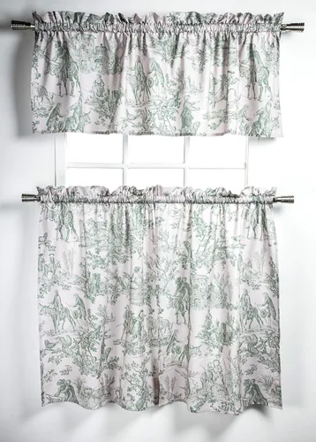 Vista 57 de Maison d' Hermine Juego de cortinas de cocina para ventanas, juego de cortinas de cocina 100% algodón, cenefas para el hogar [2 niveles