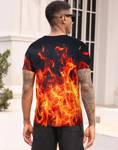 Vista 4 de RAISEVERN Camisetas de verano unisex con cuello redondo y manga corta con estampado gráfico divertido