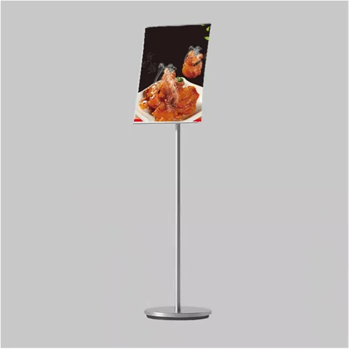 Vista 6 de Soporte ajustable para letreros de suelo con base redonda pesada, vista vertical y horizontal, soporte para póster (dorado A3)