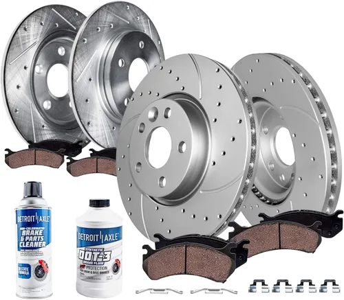 Vista 34 de Detroit Axle - Kit de freno trasero para Chevy Silverado 1500 Avalanche GMC Sierra 1500 2007-2014, Suburban Yukon XL 1500 Tahoe Escalade EXT ESV