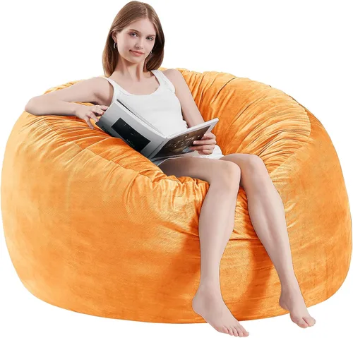 Vista 11 de Puf para niños – Silla redonda de espuma viscoelástica de 2.5 pies – Sofá puff para niños y adolescentes con funda de microfibra suave – Sofá