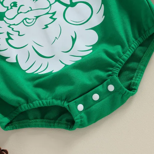 Vista 7 de Traje de Navidad para bebé recién nacido, con cuello redondo, manga larga, con burbujas, de gran