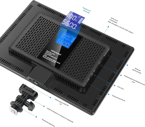 Vista 7 de NEEWER Kit de panel de luz de video LED de 13 pulgadas, paquete de 2 unidades de dos colores regulables con soporte de trípode, batería de 4000 mAh