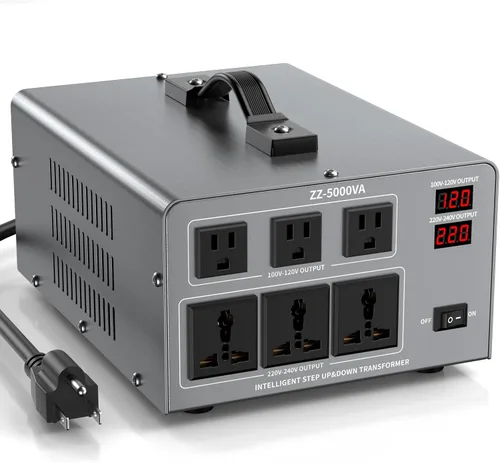Vista 13 de Transformador convertidor de voltaje de 5000 W, elevador y descendente, 110 V/120 V a 220 V/240 V, reconocimiento automático de voltaje, convertidor