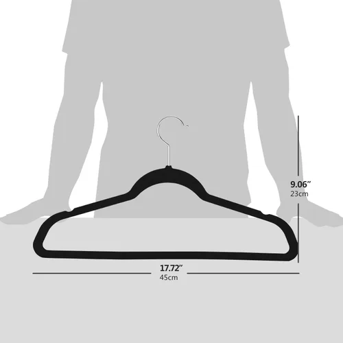 Vista 4 de Perchas de Terciopelo para Ropa (Paquete de 50) Resistentes y Duraderas Perchas para Trajes Perchas de Colores Vibrantes Ligeras que Ahorran Espacio