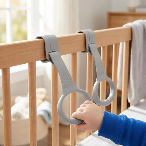 Vista 5 de 2 anillos de dominadas para corralito para bebés: anillos para corral de juegos, asistente de ejercicios de caminar para bebés, corralito y cuna