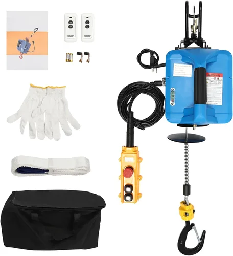 Vista 9 de Cabrestante eléctrico 3 en 1, cabrestante eléctrico portátil de 880 libras, grúa de cabrestante eléctrico de 1500 W 110 V, altura de elevación de 62