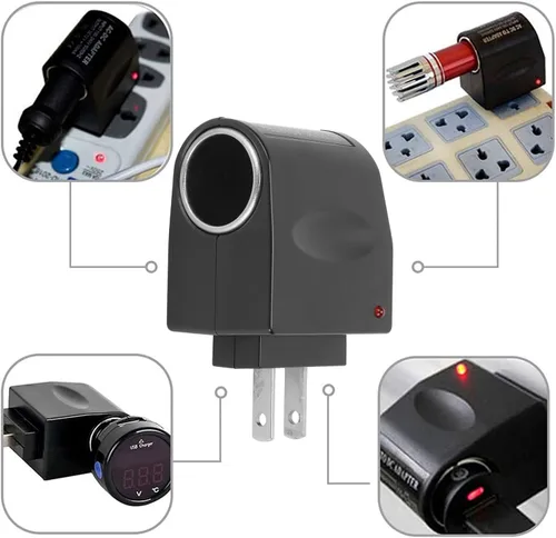 Vista 3 de Convertidor universal de CA a CC, 1500mA 1.5A 240V AC a 12V DC adaptador de enchufe de encendedor de cigarrillos de coche, inversores de potencia