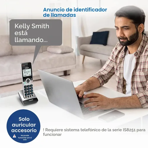 Vista 8 de VTech IS8201 Auricular Adicional para la Serie de Teléfonos Inalámbricos de Grado Comercial IS8251, Perfecto para Oficina en Casa, Bloqueo