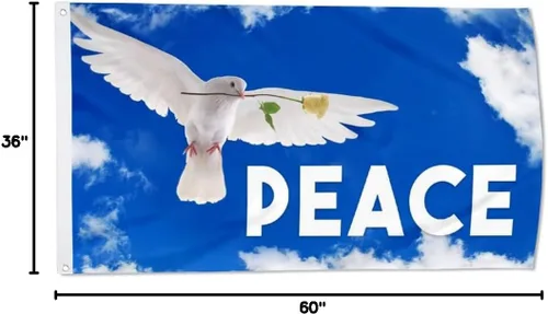 Vista 4 de Bandera estadounidense Stand For Peace Pray For World Peace Bandera de Estados Unidos Bandera de Estados Unidos Decoración Interior Exterior Bandera