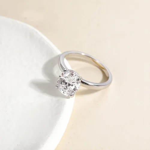 Vista 2 de EAMTI - Anillos de compromiso de plata de ley 925de 3quilates con circonia cúbica de corte ovalado, anillos de promesa de boda para mujer