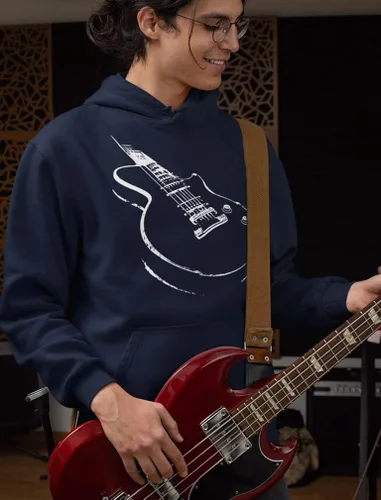 Vista 3 de Sudaderas con capucha de guitarra para hombre, regalos novedosos para músicos, suéteres de guitarrista