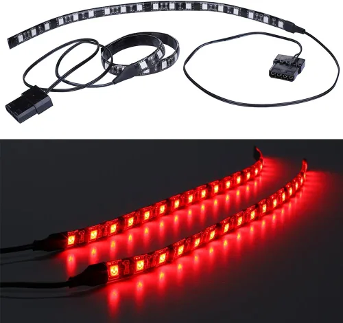 Vista 3 de DS RED - Tira de luz LED para computadora con diseño magnético para kit de iluminación de carcasa de PC, torre media y torre completa