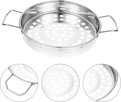 Vista 8 de UPKOCH Colador de acero inoxidable de agujero grande de 10.82 x 7.87 pulgadas, cuchara de filtro de malla para cocinar mariscos, verduras, olla