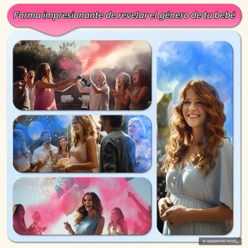 Vista 5 de POPUPARTY - Extintor de revelación de género - 1 rosa, 1 azul Gender Reveal Smoke Bombs,Powder Spray Set – Shower Photo Props , Indoor , Outdoor