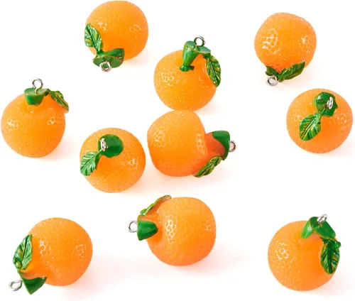Vista 12 de Craftdady Colgantes colgantes de frutas, lindos colgantes de resina para alimentos, colgantes de manzana, naranja, piña, fresa, encantadores dijes