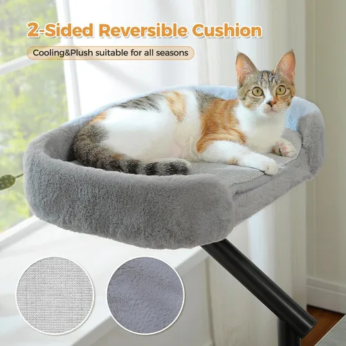 Vista 4 de PAWZ Road Cama de escritorio para gatos, rotación de 360°, soporta hasta 50 Gris
