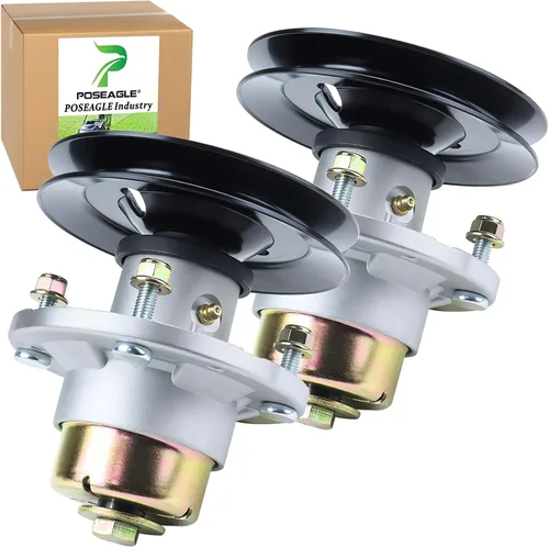 Vista 13 de Conjunto de husillo AM144608 previamente engrasado con polea de husillo UC20697 para John Deere X330 X350 X354 X370 X380 X384 X390 X394 X570 X580