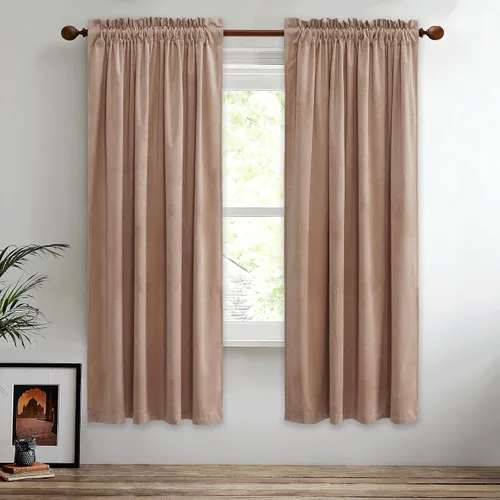 Vista 78 de StangH Cortinas de terciopelo rojo de 42 x 84 pulgadas de lujo, con aislamiento térmico, divisores de habitación, decoración navideña del hogar