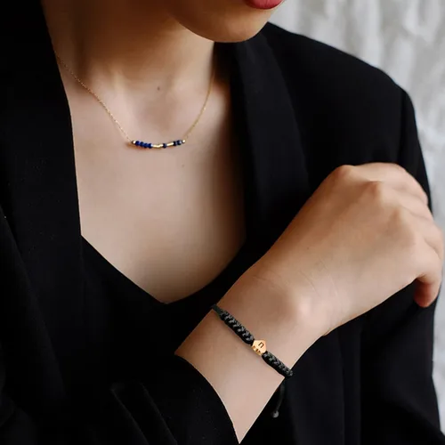 Vista 12 de Pulseras con iniciales para adolescentes y niños, pulsera de letra N con dije de inicial, pulseras hechas a mano para el día de San Valentín, Día