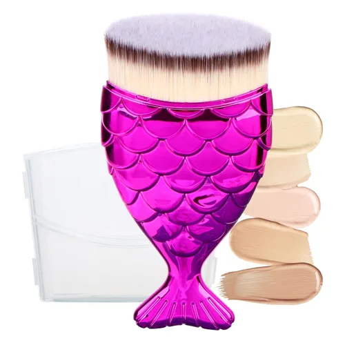 Vista 9 de UNIMEIX Cepillo de protección solar para rostro Kabuki Brush Aplicador de protector solar para niños, brochas de maquillaje para base líquida