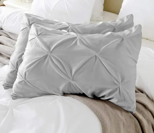Vista 16 de beddingstar - Juego de fundas de almohada plisadas de 2 a 600 hilos, 100 % algodón egipcio, magníficas fundas de almohada decorativas