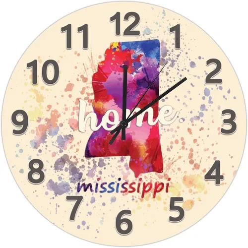 Vista 76 de UFunhome Reloj de pared con mapa del estado de Nevada, acuarela, Estados Unidos, reloj redondo de madera, funciona con pilas, silencioso, sin