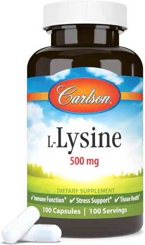 Vista 5 de Carlson Labs L-lisina, 500 mg, 100 cápsulas