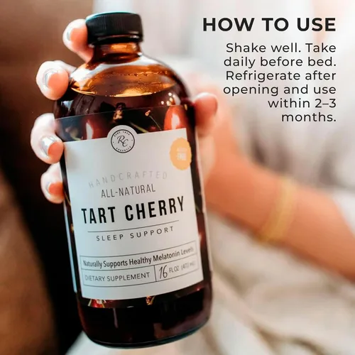 Vista 4 de Rowe Casa Organics Tart Cherry - Soporte orgánico para dormir con raíz de valeriana, apoya la regulación del ciclo del sueño y la recuperación