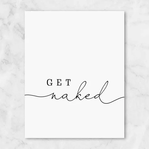 Vista 3 de YYDESN Letreros divertidos de baño con texto en inglés «Get Naked Print» (8 x 10 pulgadas)