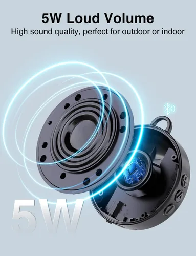 Vista 7 de Altavoz Bluetooth portátil Onforu para bicicleta, impermeable IP65, mini altavoces de ducha al aire libre para viajes, altavoz inalámbrico para Negro