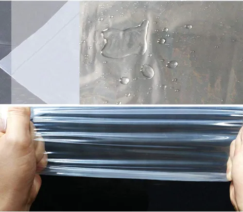 Vista 5 de Ruibo Funda protectora de sofá grande para muebles, tela de plástico impermeable, lona de plástico transparente para pintura, mudanza