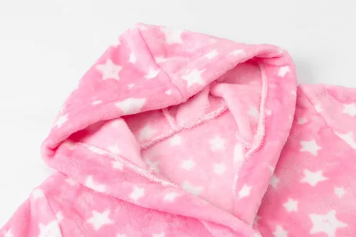 Vista 5 de Bata de baño de forro polar con capucha para niñas, suave y mullida, para regalos, de 2 a 12 años
