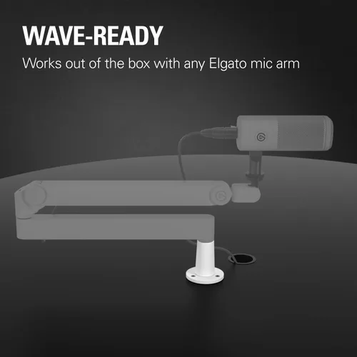 Vista 3 de Elgato Placa de escritorio Wave White – Soporte de brida para brazos de micrófono Elgato , fácil configuración atornillada, sin abrazaderas ni