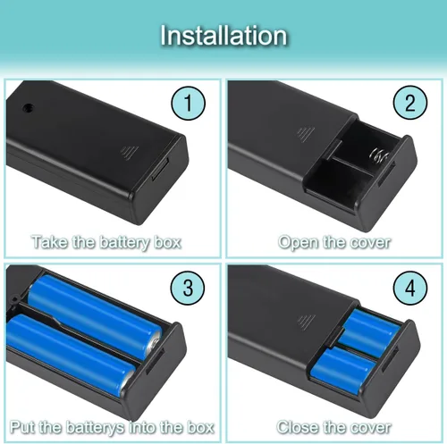 Vista 5 de 5 piezas Soporte de caja de batería de 2 AA con enchufe USB hembra 2 AA Caja de batería de alimentación con interruptor de encendido/apagado