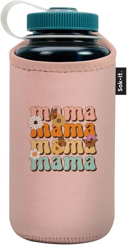Vista 215 de Sok It BotlSok Funda para botella de agua con cubierta de neopreno aislante (Floral abstracto, se ajusta a CamelBak o Nalgene de 12 onzas)