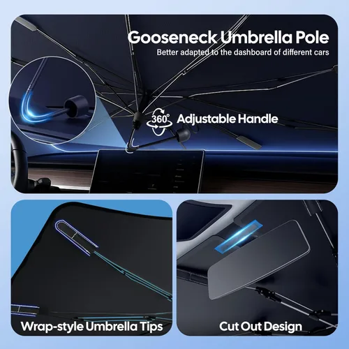Vista 2 de EcoNour Parasol plegable para parabrisas de Mazda 3 2014-2016 2017 2018, parasol para ventana delantera de automóvil, protección UV, bloqueador
