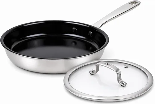Vista 12 de Alva Maestro Juego de 3 piezas de sartén antiadherente de acero inoxidable – Hecho sin revestimiento cerámico de PFAS, PFOA y PTFE – Núcleo
