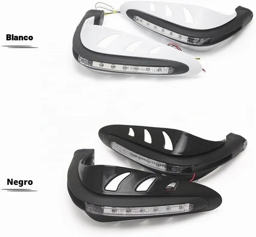 Vista 4 de Protector de manillar, 1 par de protectores universales de motocicleta para motocross, un juego de combinación de protector de manillar con luz LED