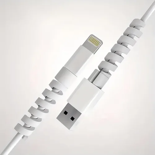 Vista 6 de Protector de cable de silicona de 16 piezas, organizador de cable enrollador en espiral para cargador USB, cubierta de protección de línea de datos