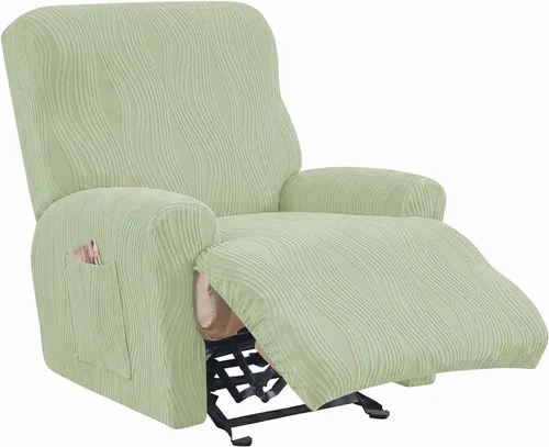 Vista 27 de KRFOONN Fundas elásticas para sillón reclinable con estampado, fundas para sillas reclinables de 4 piezas, fundas para sillón reclinable Lazy Boy