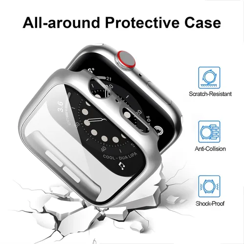 Vista 2 de Paquete de 12 fundas para Apple Watch de 38 mm Series 3/2/1 con protector de pantalla de vidrio templado, funda protectora HD para el iWatch