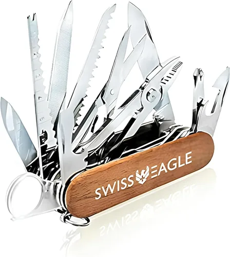 Vista 4 de Swiss Eagle Herramienta clásica de bolsillo 30 en 1, herramienta de bolsillo para casa y campaña, herramienta de bolsillo multiherramienta premium