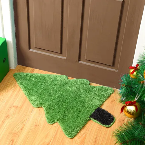 Vista 7 de Tinideya Alfombra de baño de árbol de Navidad para niños, 28 x 20 pulgadas, tapete de baño para bañera, árbol de Navidad, tapete de baño verde