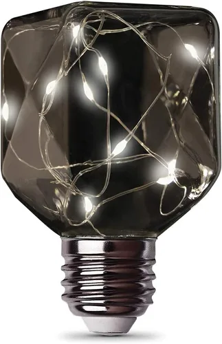Vista 10 de Feit Electric FY/G25/SW/CR/LED 1W Bombilla LED G25 de Vidrio de Grieta de Hadas Mágica Decorativa, 12.4 cm x 7.9 cm, Luz Blanca Suave de 2700K