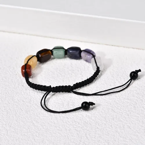 Vista 4 de Pulseras de 7 chakras, piedras naturales, piedras preciosas curativas, pulseras de cristales curativos para mujeres y hombres, pulseras de joyería
