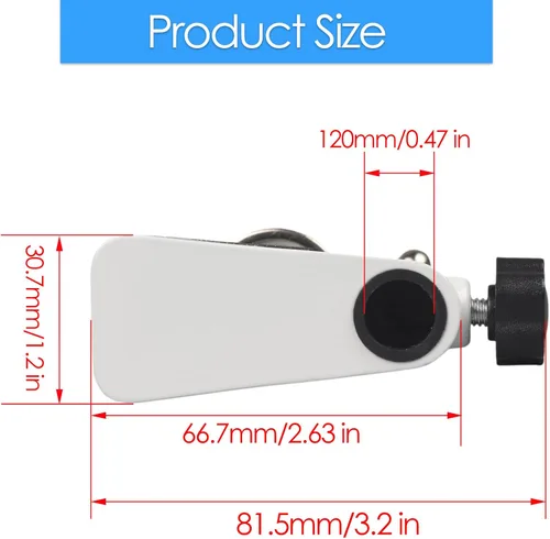 Vista 4 de Soporte de lámpara universal con abrazadera en C Base de abrazadera de montaje de escritorio para luces de brazo oscilante, iluminación de Blanco